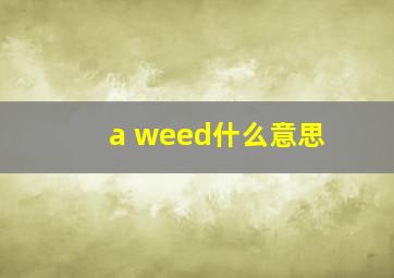 a weed什么意思